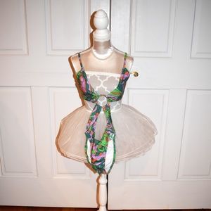 Pretty Little Thing: "Green Abstract Flower Print Cut Out Ring Swimsuit"